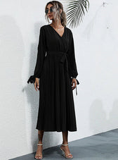 Lace-Up Waist Dress S / Black Lace