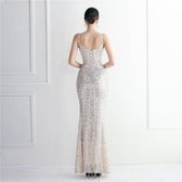 Taisia Formal Stylish Sequin Scroll Dress