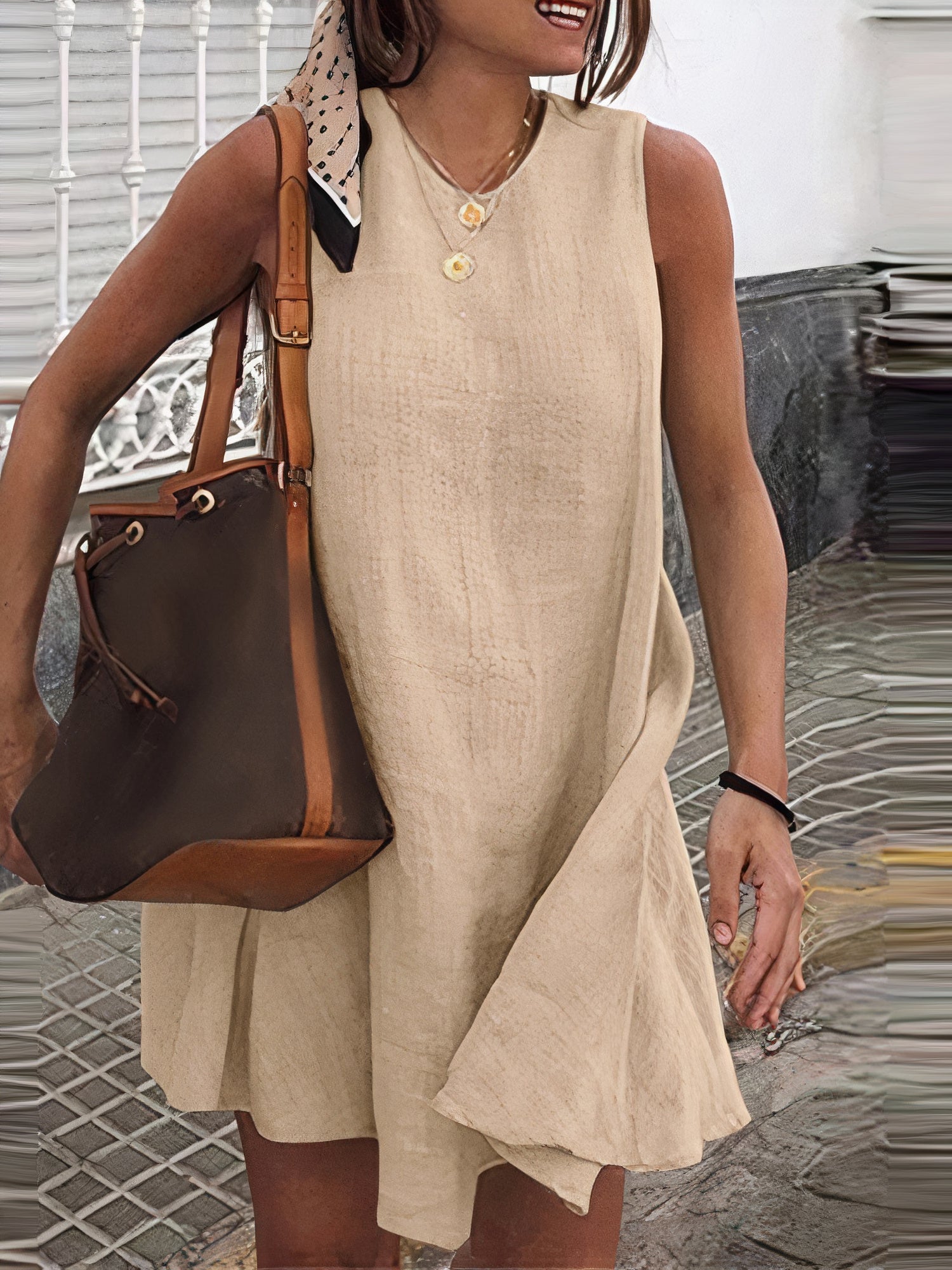 Dulce Premium Short Linen Dress Elevated Occasion Wear