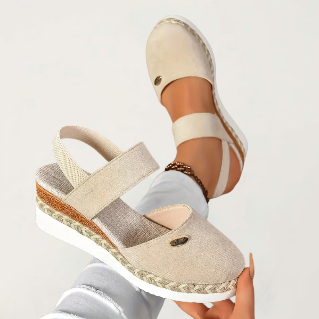 Closed Toe Ankle Strap Espadrille Wedge Sandals