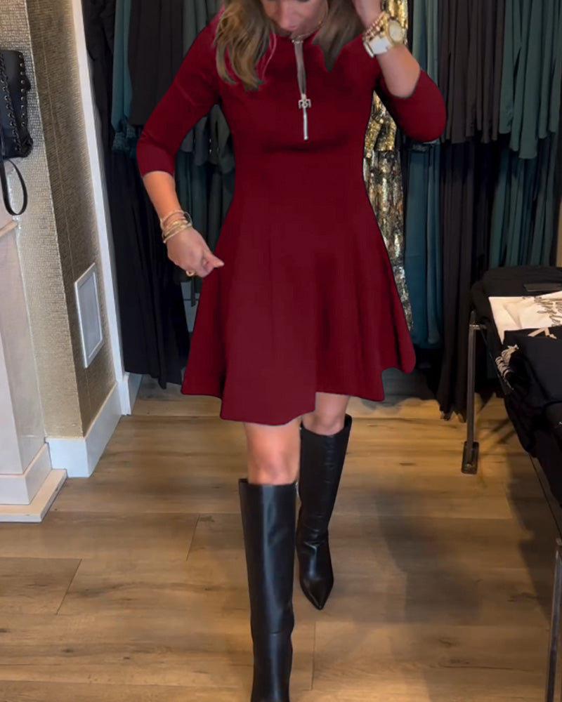 Paty Effortless Zip Dress Elevated Occasion Wear