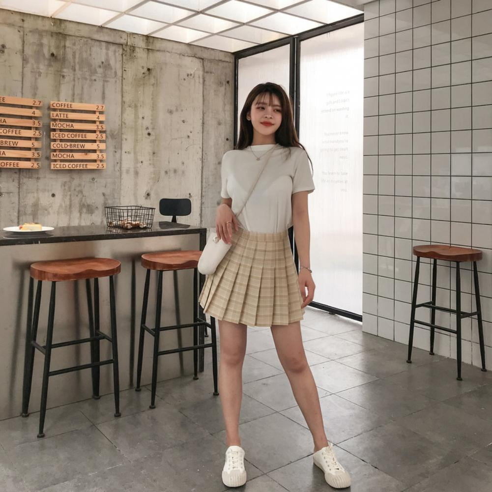 Cute Colors Plaid Short Skirts