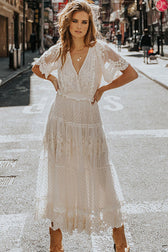 Awaken My Love Lace Short Sleeve Maxi Dress - View 3