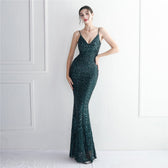 Taisia Formal Stylish Sequin Scroll Dress Hunter / Xs S.o. Long Dresses