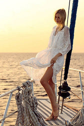 Lace Embroidered Tie-waist Midi Dress - View 2