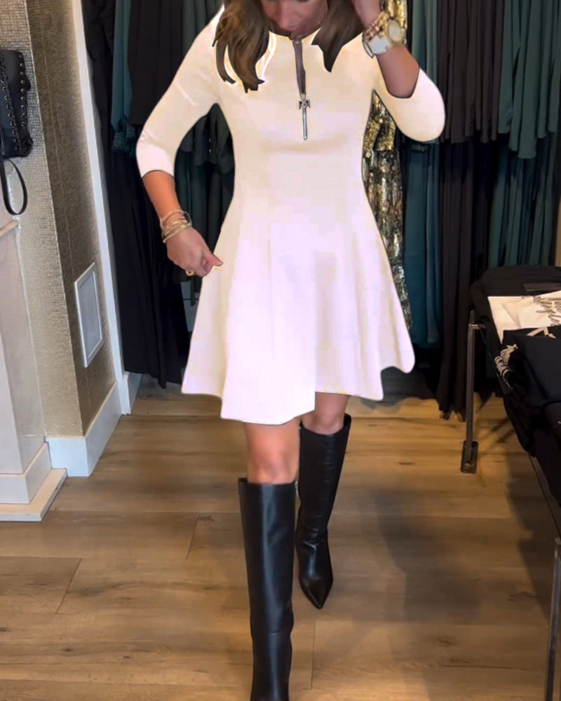 Paty Effortless Zip Dress Elevated Occasion Wear