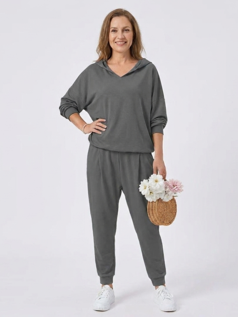 Hooded Sweatshirt and Jogger Pants Two Piece Set
