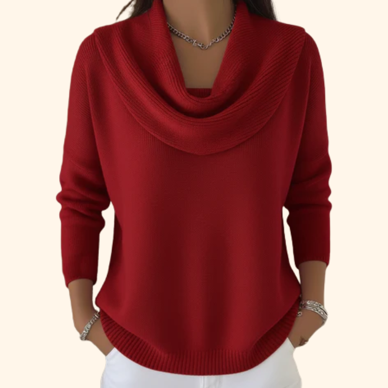 Cowl Neck Long Sleeve Knit Sweater