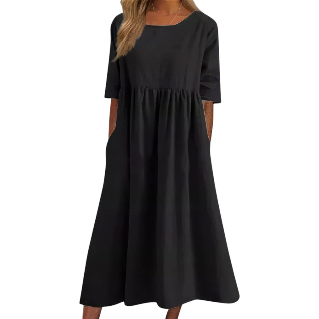 Rica – Flattering Dress for Everyday Wear Black