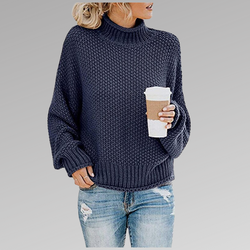 Turtleneck Long Sleeve Chunky Knit Oversized Sweater