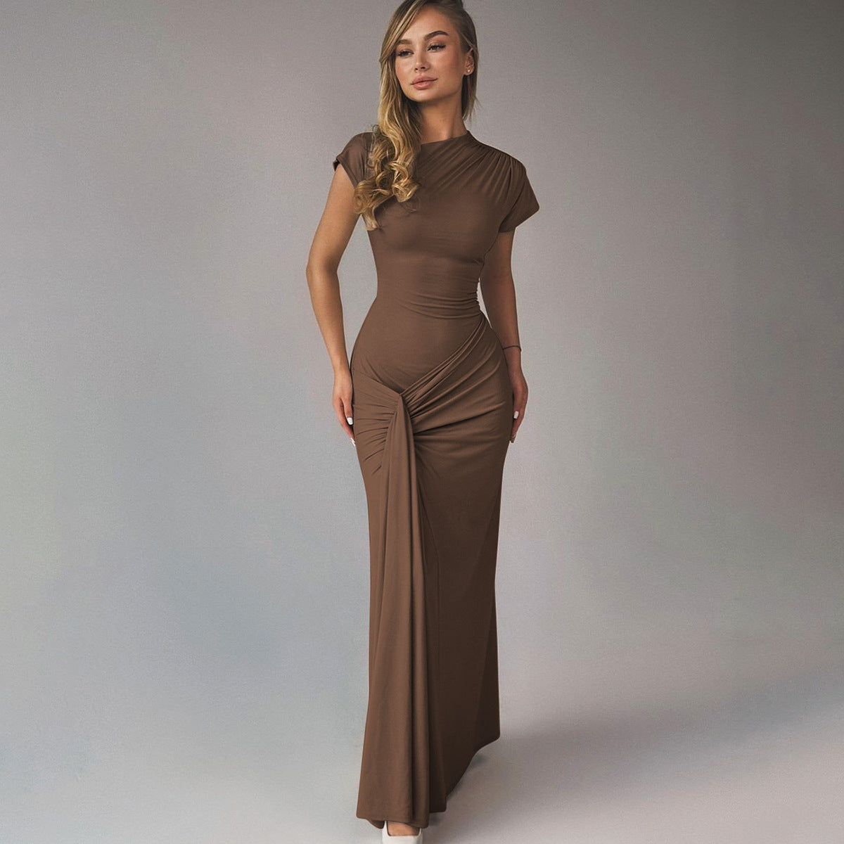Dreamy Drape Maxi dress - Brown