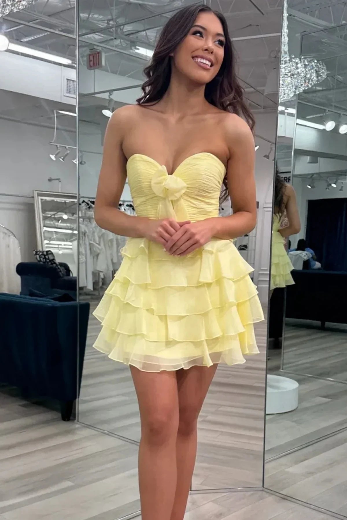 Cute A Line Sweetheart Green Short Homecoming Dress with Ruffles