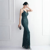 Taisia Formal Stylish Sequin Scroll Dress
