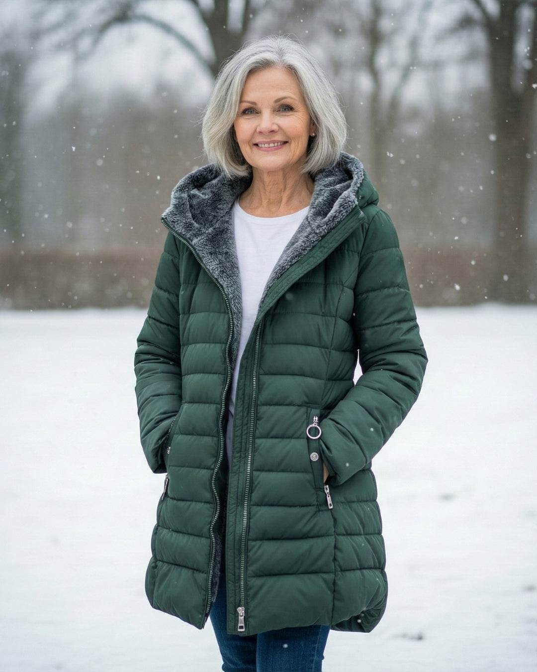 Hooded Faux Fur Lined Quilted Longline Puffer Coat