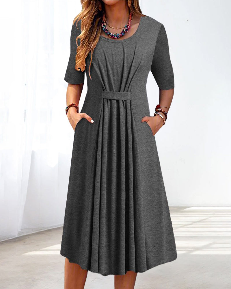 Round neck half sleeve dress