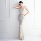 Taisia Formal Stylish Sequin Scroll Dress