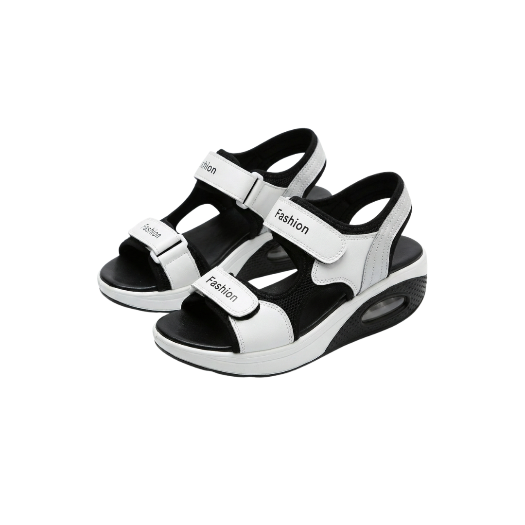 Open Toe Dual Strap Air Cushion Platform Sandals