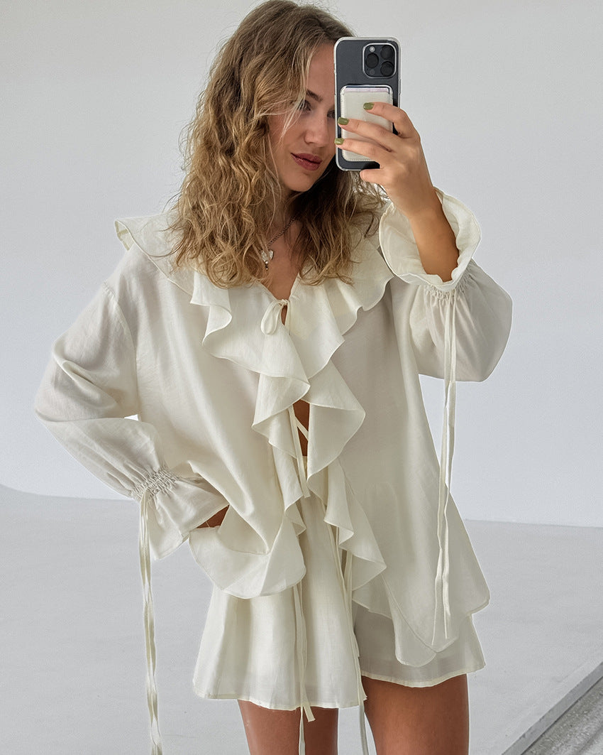 Ryder Ruffle Co-ord - Beige