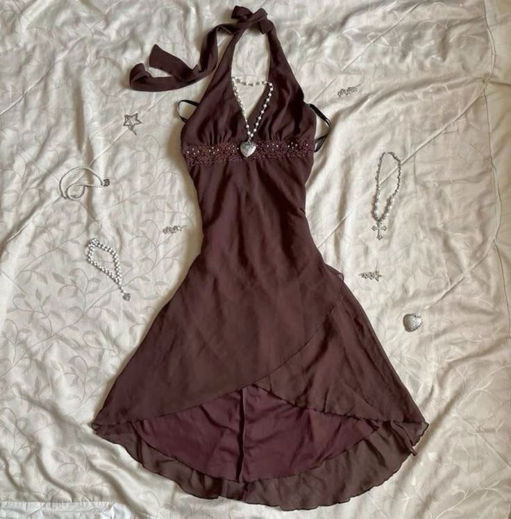 Brown Halter Homecoming Dress Birthday Outfits