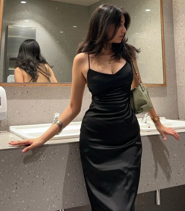 Black Simple Prom Party Dress Long Sexy Evening Dress