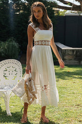 Elevated Sweetie White Lace Sleeveless Maxi Dress - View 3