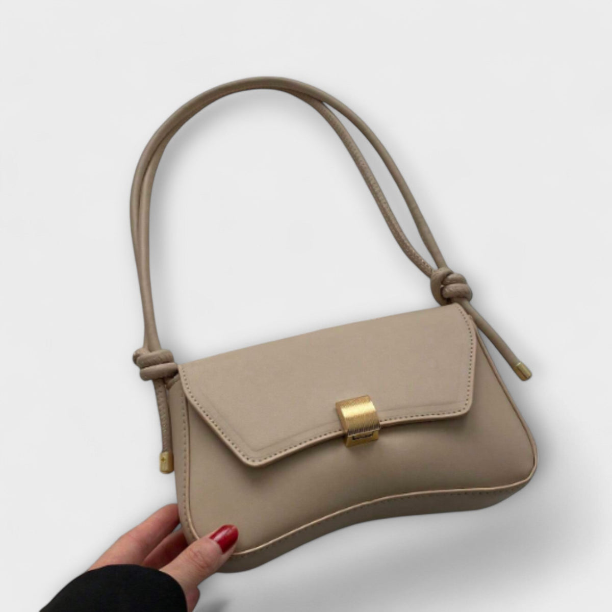 Knotted Strap Flap Shoulder Bag