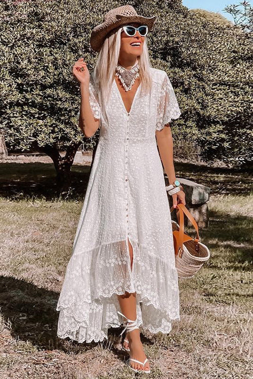 Fabulous Phenomenon Lace Embroidered Maxi Dress