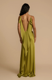 Satin Cowl Neck High Split Slip Maxi Dress 2