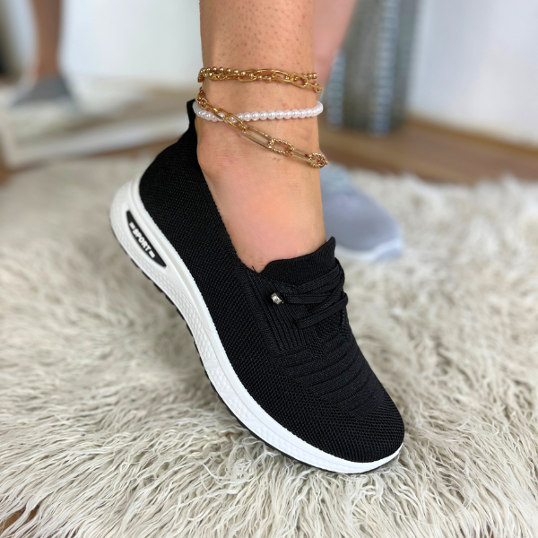 Knit Mesh Slip On Platform Sneakers