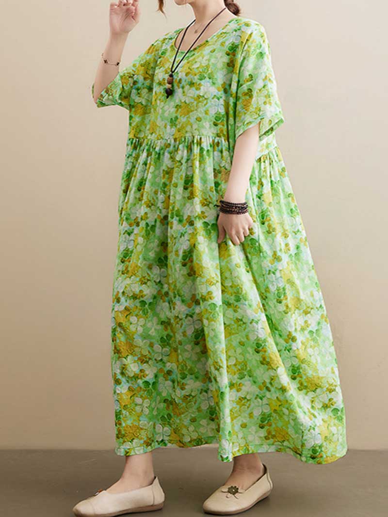 The Leader Floral Printed Smock Dress