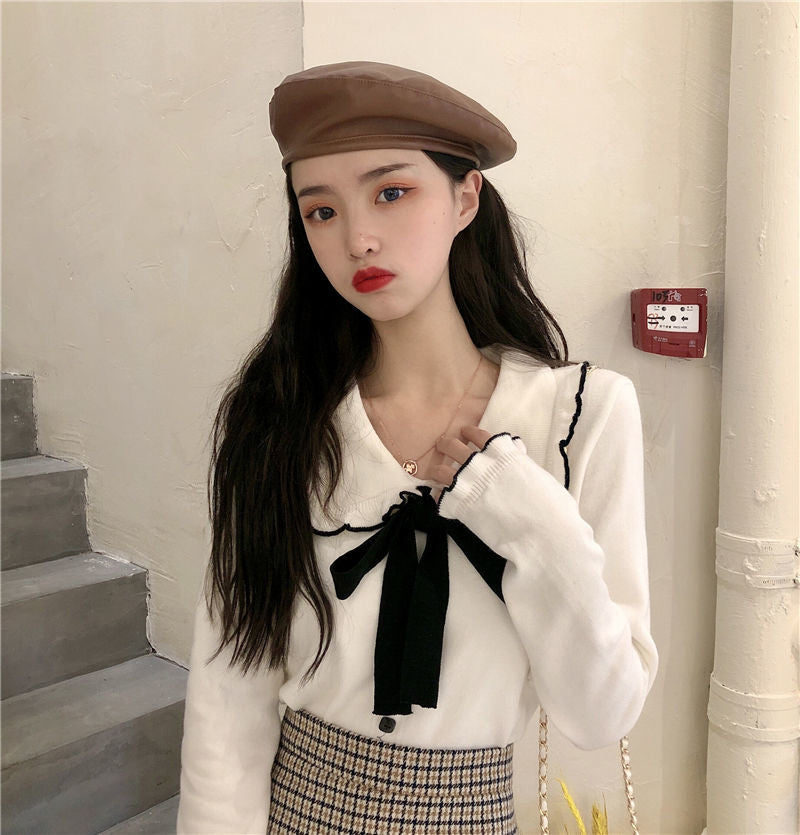 Doll Collar Knitted Cozy Sweater