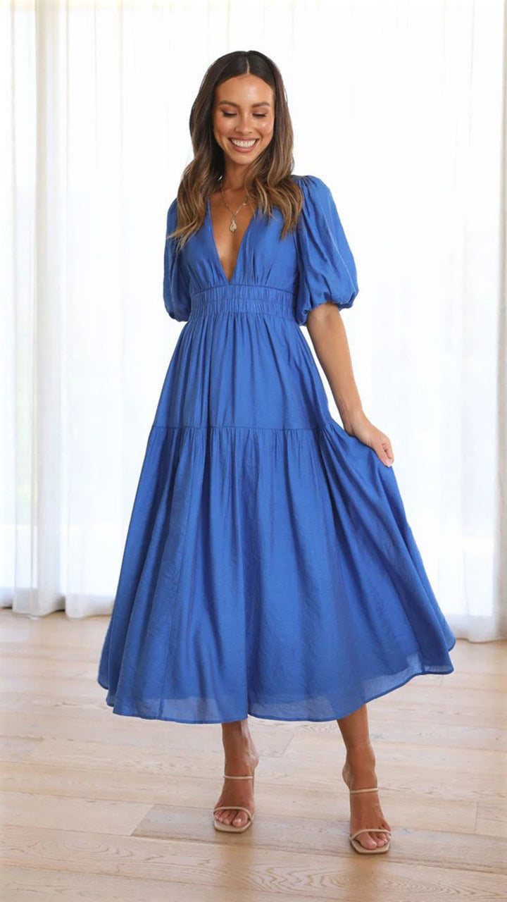 Brunch It Right Midi Dress - Blue