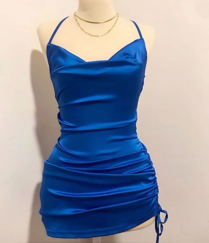 Blue Sheath Short Prom Dress Homecoming Dress