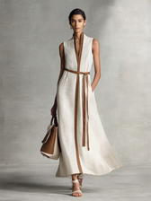 Sleeveless Wrap Tie Waist Maxi Dress 2