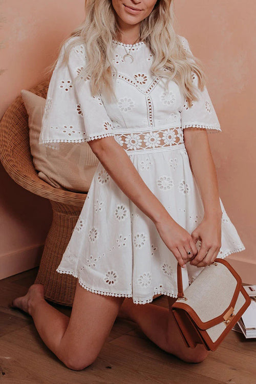 Angel in Disguise White Lace Backless Mini Dress - View 3
