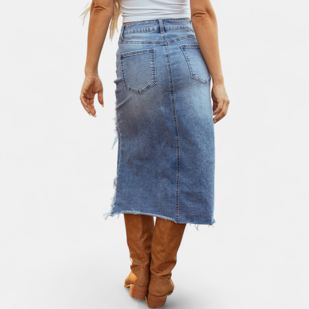 Amelia | Denim Maxi Skirt