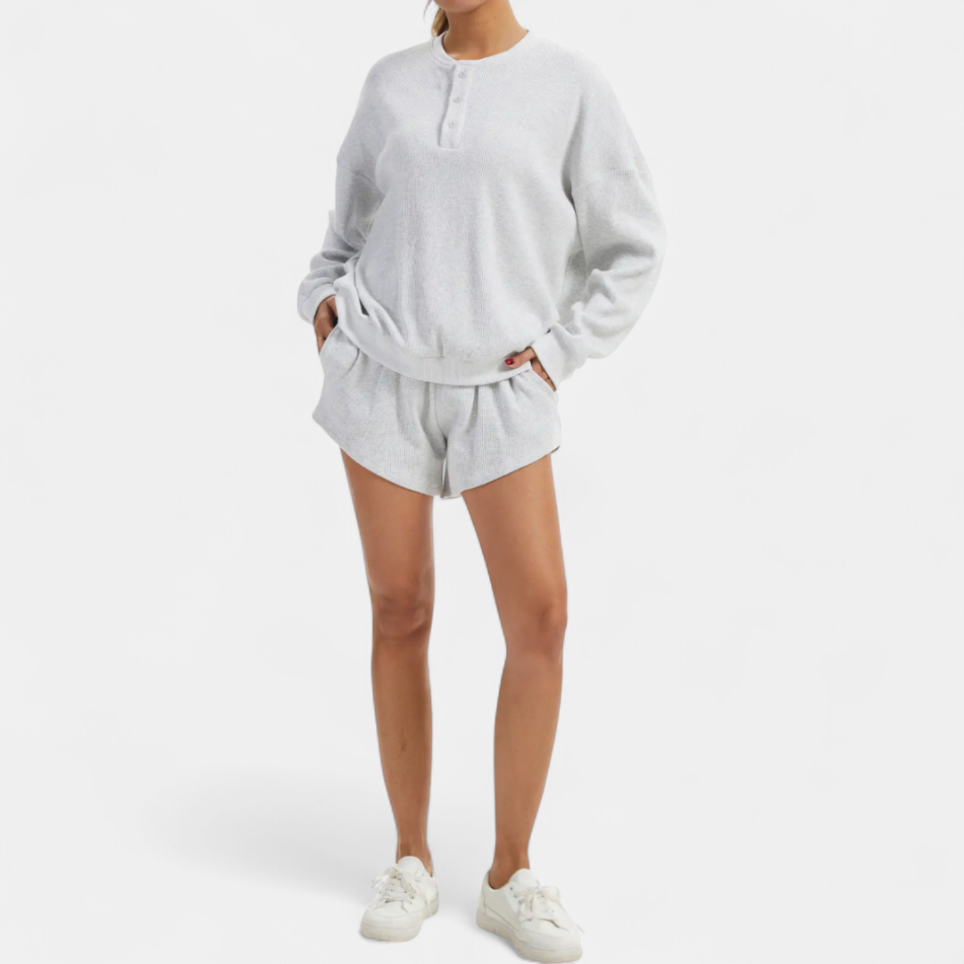 SUNDAY™ – Cozy Waffle Knit Lounge Set