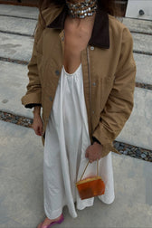 V-Neck Pleated Tank Loose Boho Dress