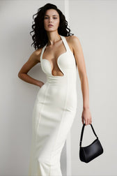 Halter Low Cut Cutout Maxi Party Dress