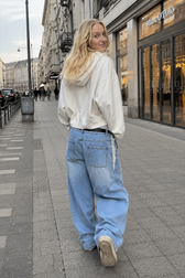 Vintage Washed Patchwork Wide Leg Trendy Jeans