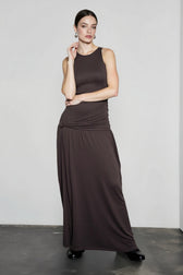 Sexy Paneled Sash Ruffled Solid Party Dress
