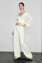 V Neck Tie Waist Two-Piece Set