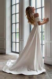 Convertible Satin Sheath Wedding Dress