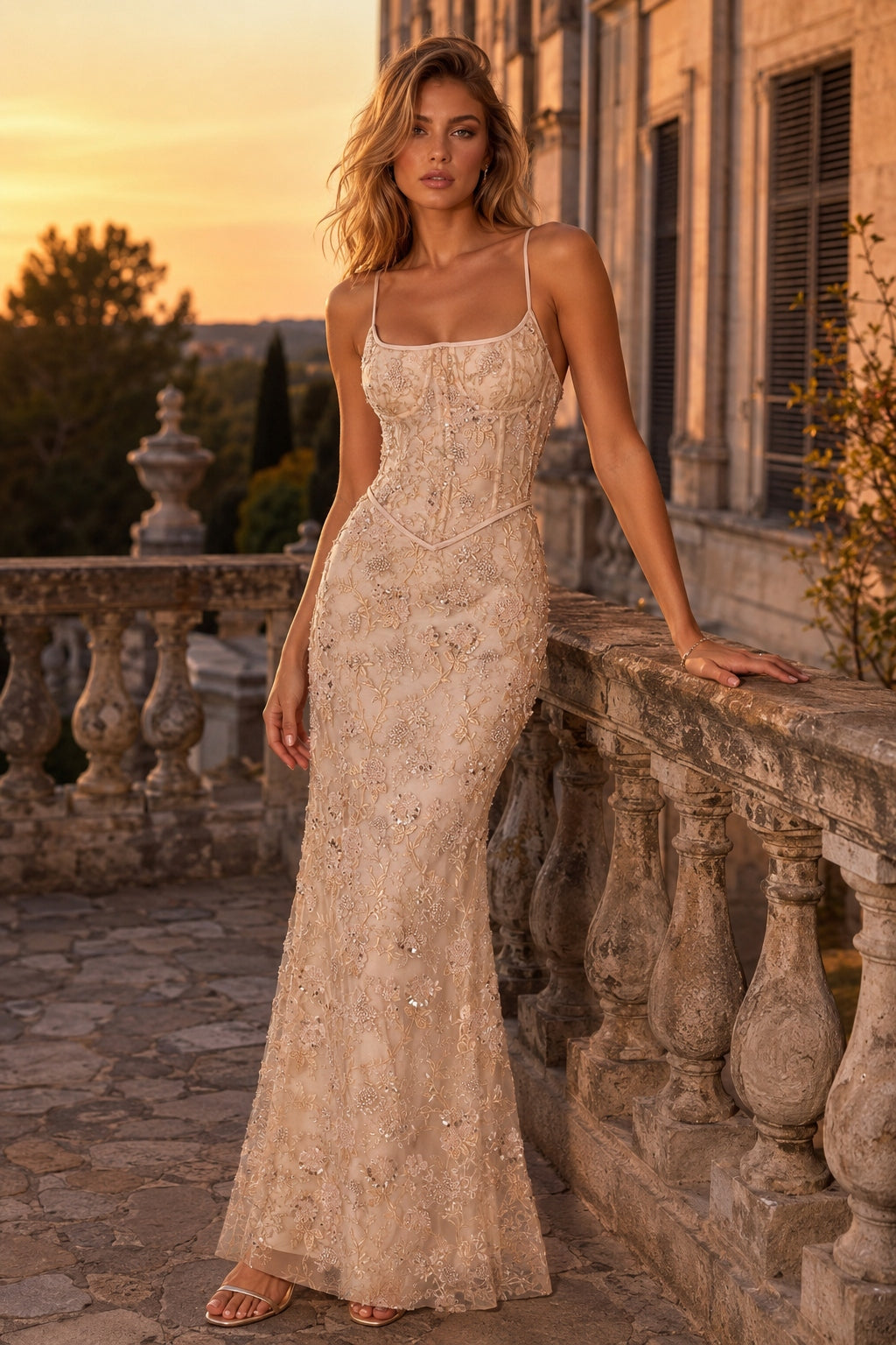 Low Cut Sleeveless Tie Back Slip Dress