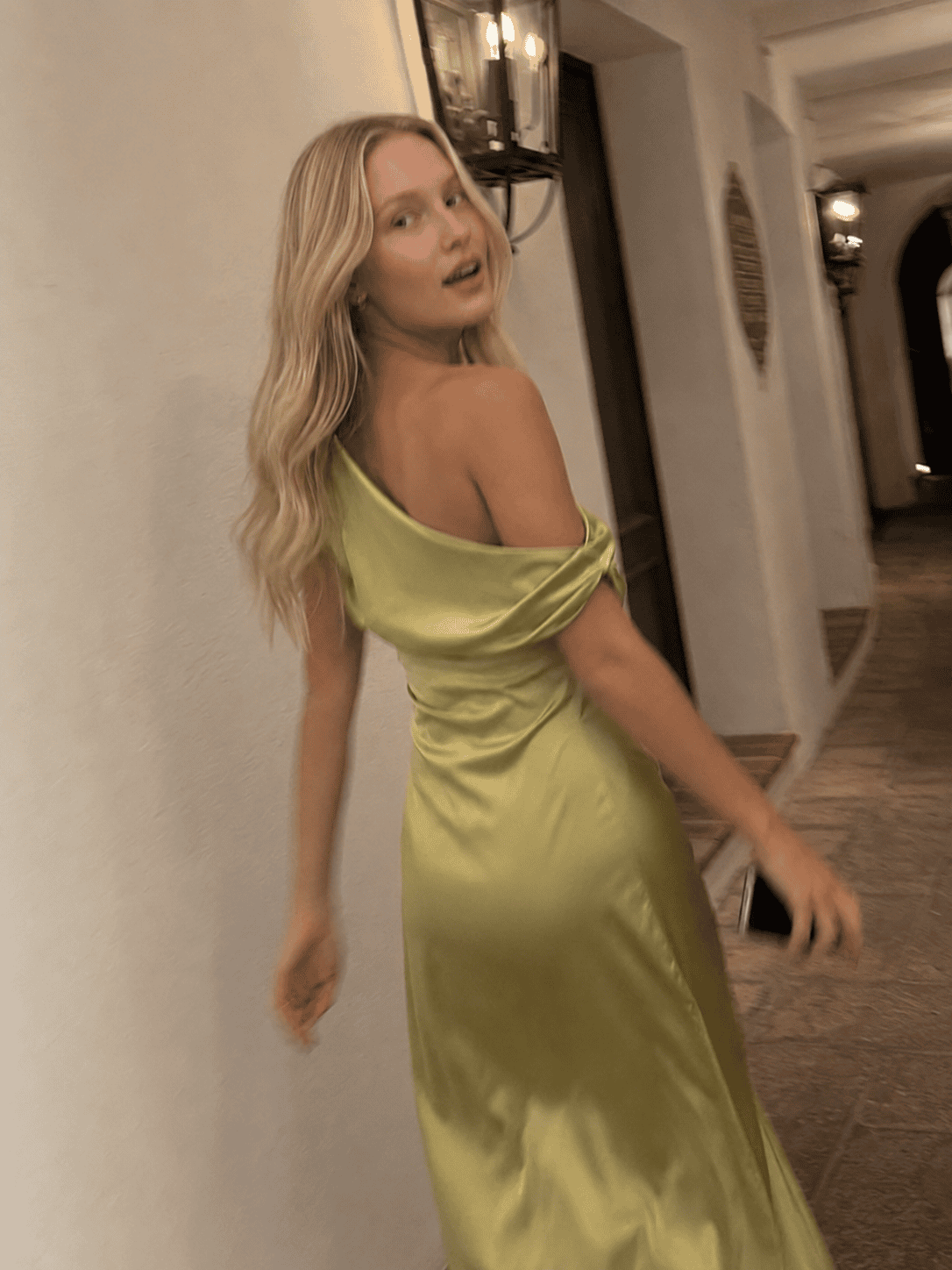 Solid Asymmetric Neckline Formal Dress