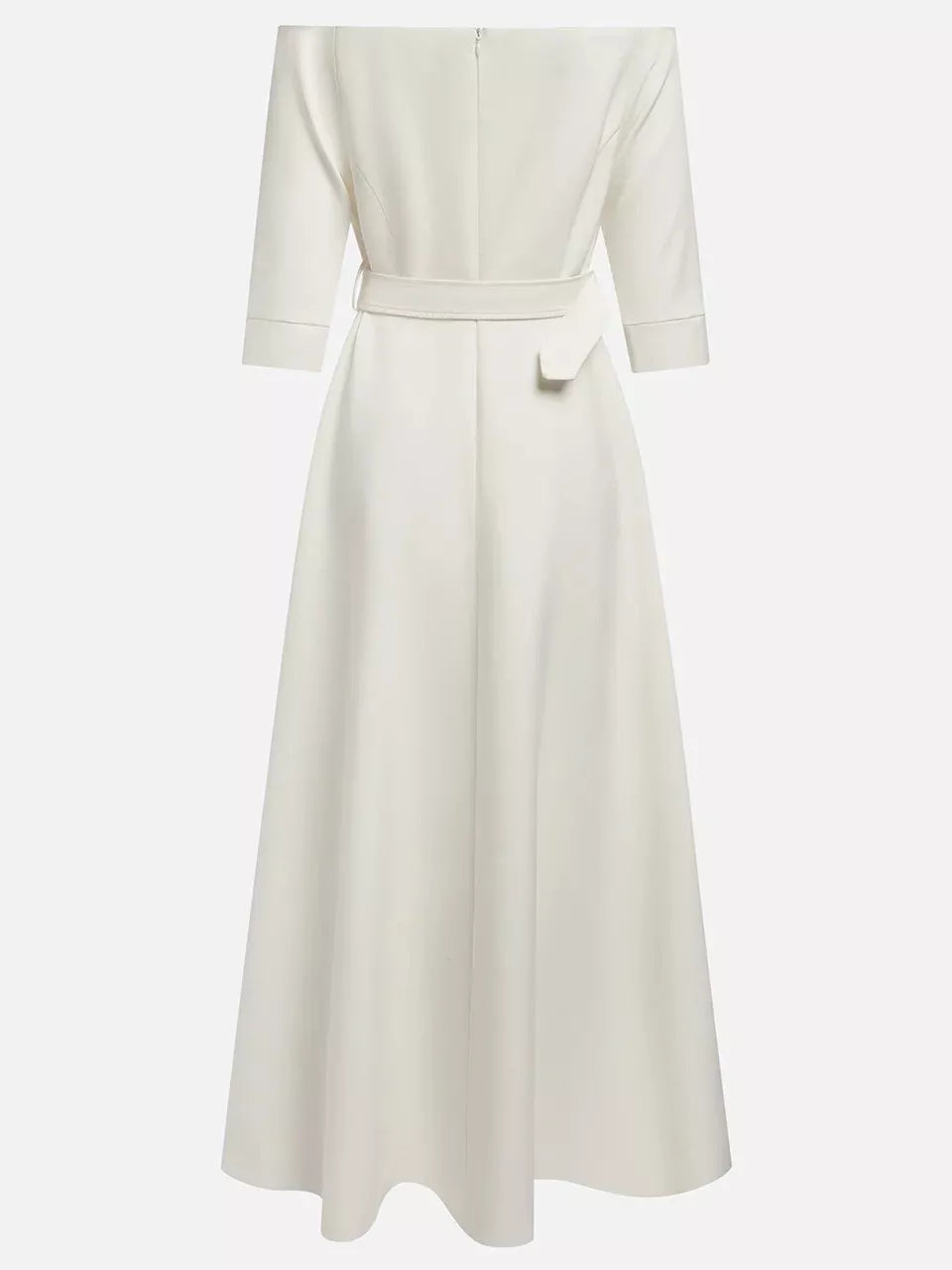 Off Shoulder Half Sleeve Belted A-Line Maxi Dress 5