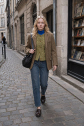 Wool Blend Single Breasted Blazer