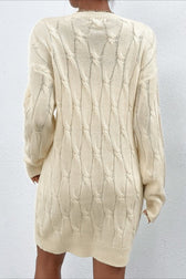 Long Sleeve Cable Knit Sweater Dress