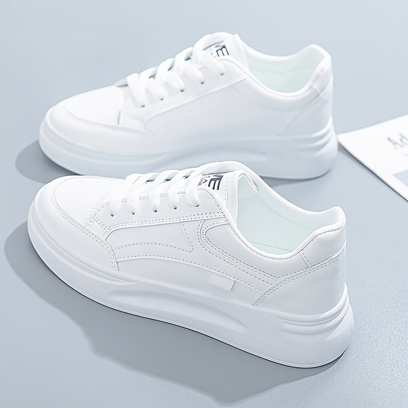 Lace Up Round Toe Low Top Platform Sneakers