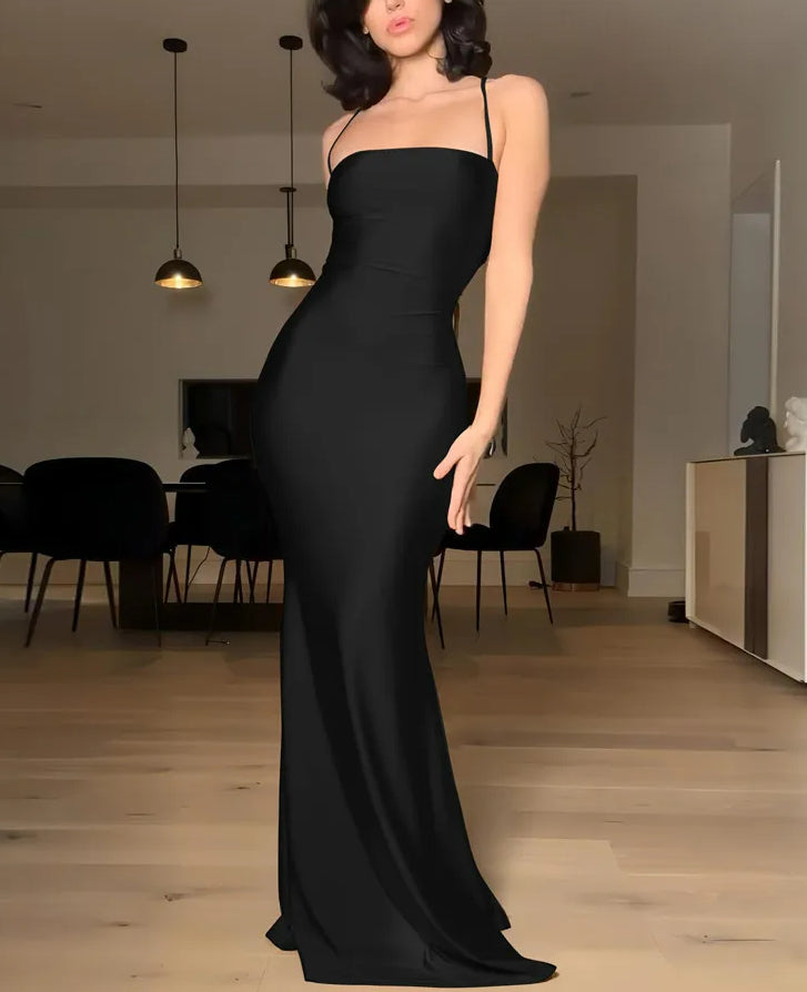Draped Bandage Backless Slip Maxi Dress 3